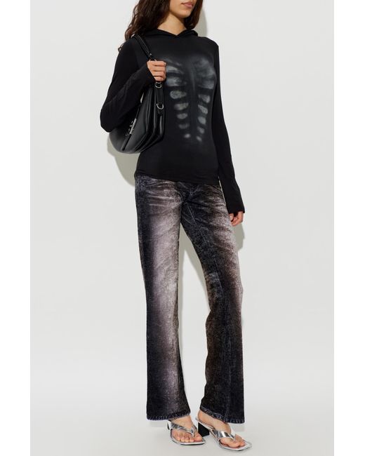 AVAVAV Black Flared-Leg Trousers