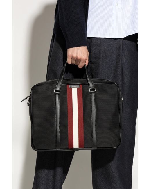 Bally Black Briefcase With Logo for men