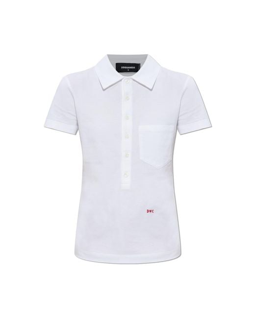DSquared² White Polo With Pocket