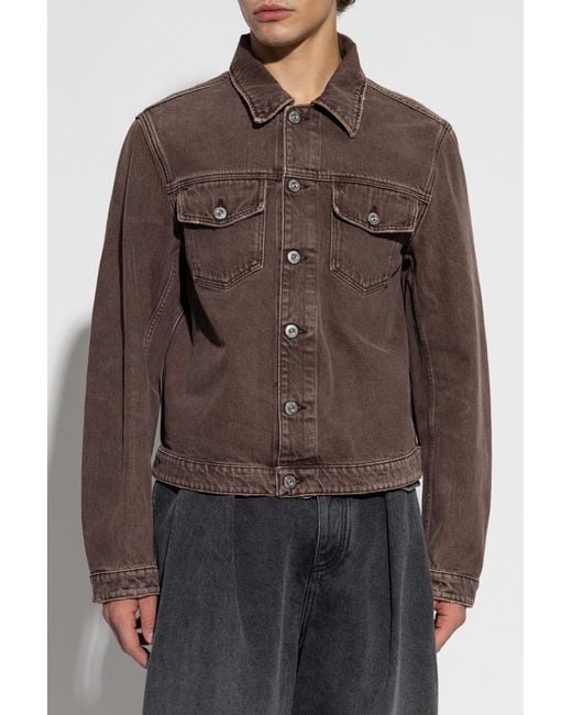 Our Legacy Brown Denim Jacket With Pockets for men