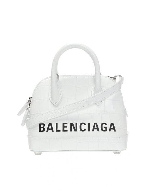 Balenciaga White Ville Xxs Top Handle Bag