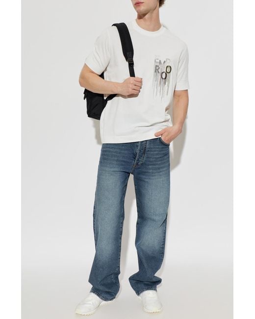 Emporio Armani White T-Shirt With Logo for men
