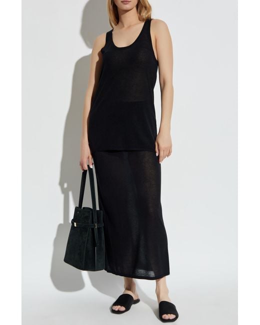 Totême  Black Top With A Round Neckline