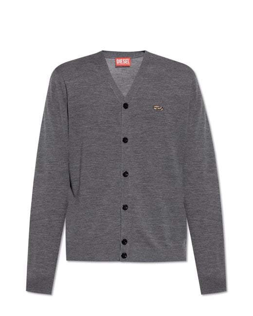 DIESEL Gray Cardigan 'K-Volto' for men