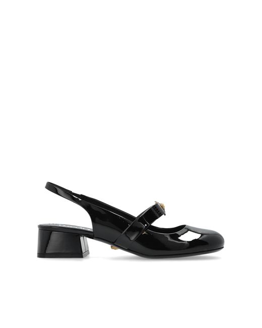 Versace Black Heeled Shoes 'Gianni Ribbon'