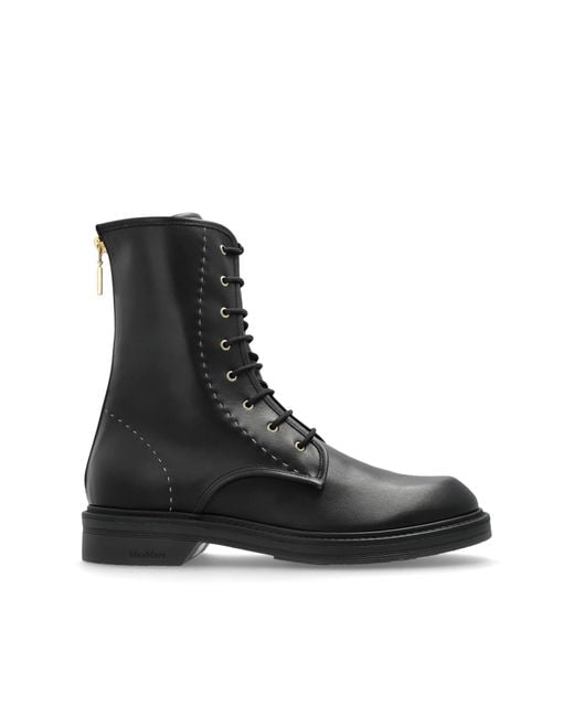 Max Mara Black "Urbancombact" Leather Shoes