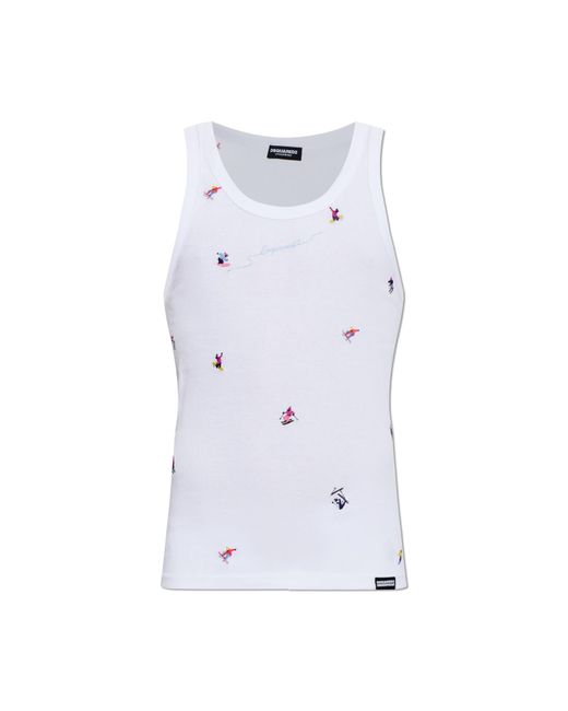 DSquared² White Top From The "Underwear" Collection for men