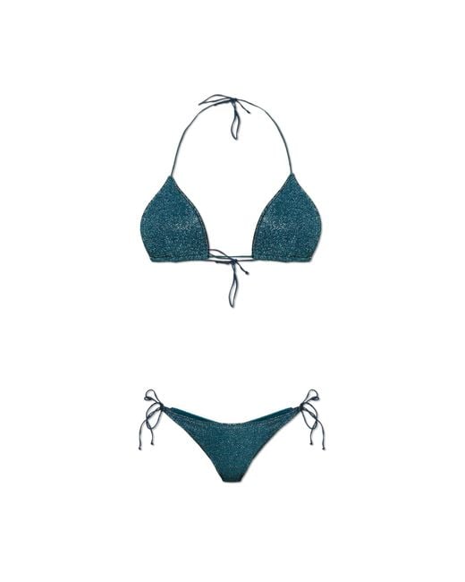 Oseree Blue Two-Piece Swimsuit