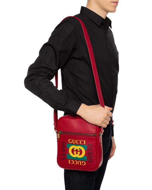Red shoulder store bag mens