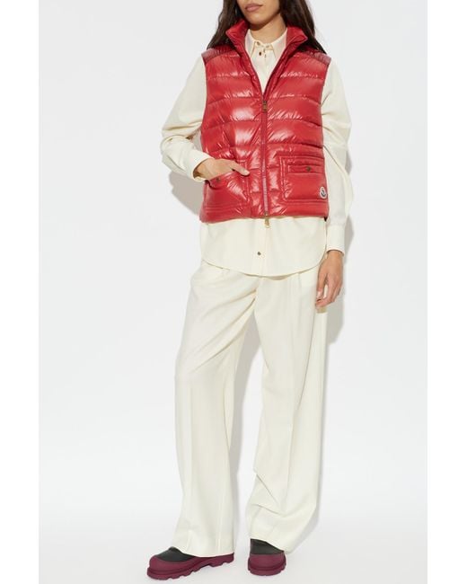 Moncler Red Quilted Vest "Frelon"