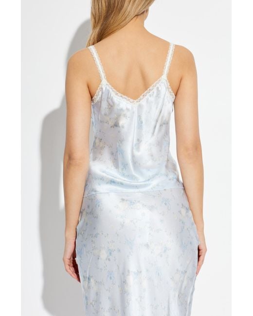 LoveShackFancy Blue Silk Top 'Lirena'