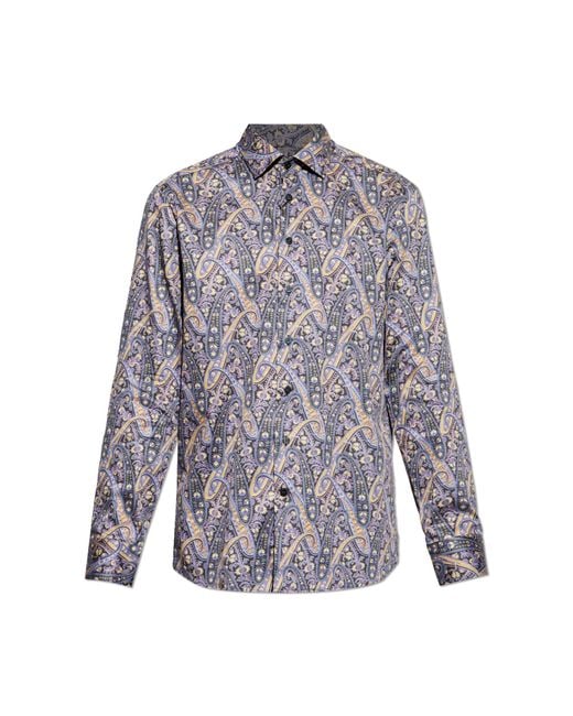 Etro Purple Patterned Shirt for men