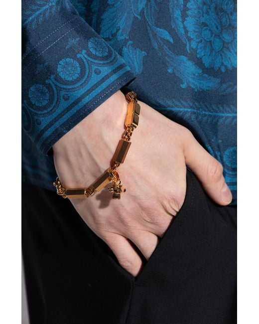 Versace White Bracelet With Engraved Logo for men