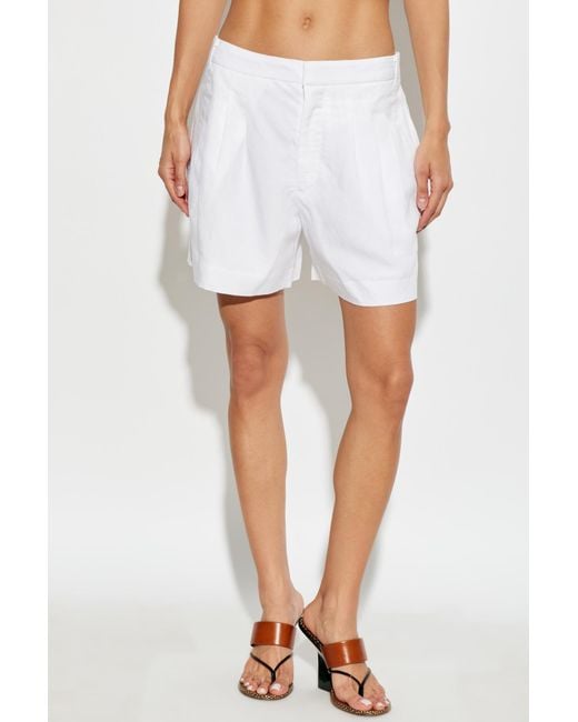 Rag & Bone White Pleated Shorts