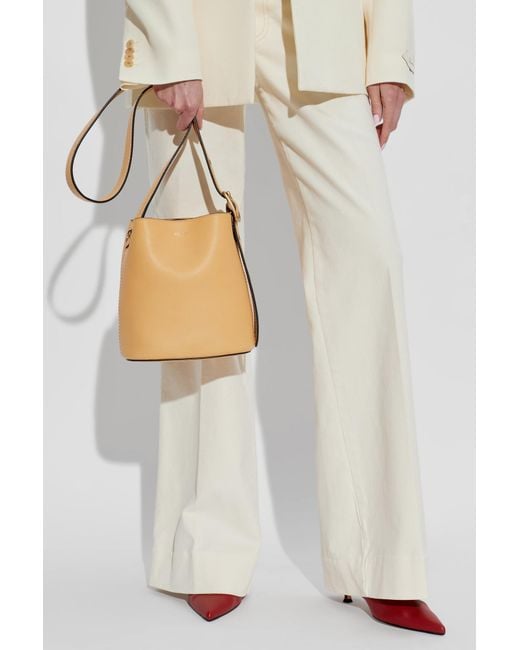 COACH White "Bleecker 21" Bucket Shoulder Bag