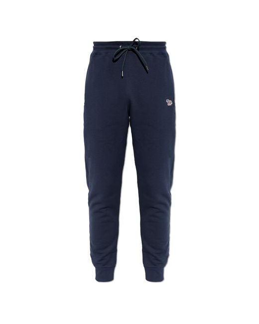 Paul Smith Blue Sweatpants With Ribbed Cuffs for men