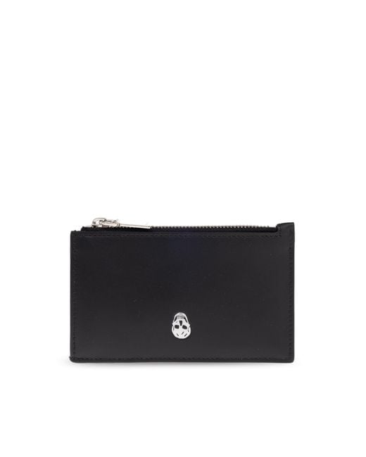 McQueen Black Leather Card Holder