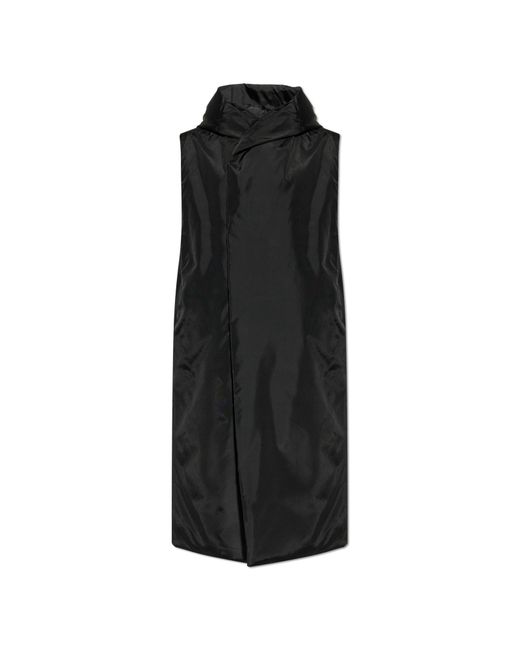 Rick Owens Black Rick Owens Long Hooded Vest for men