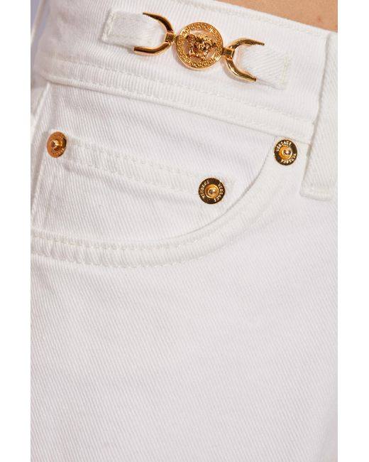 Versace White Denim Shorts,