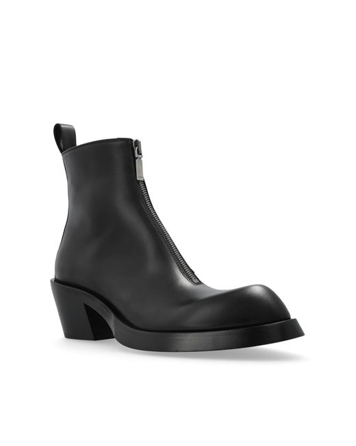 Alexander McQueen Black Leather Ankle Boots for men