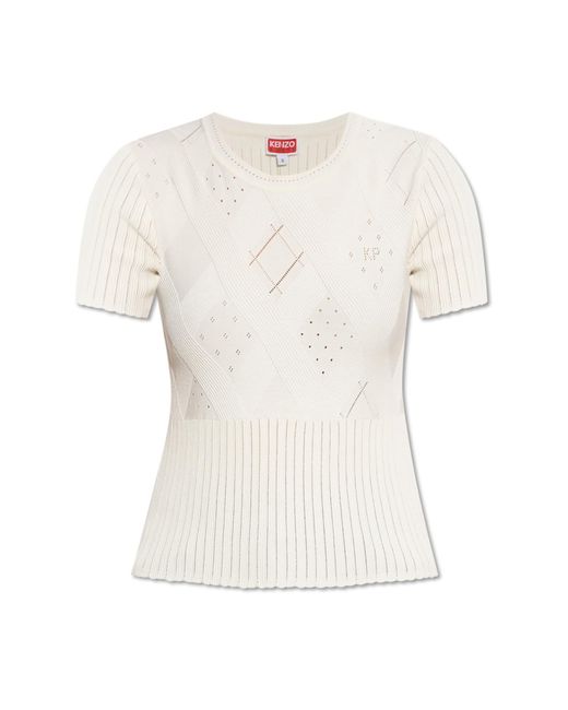 KENZO Natural Top With Round Neckline