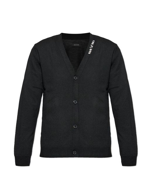 Zadig & Voltaire Black Wool Cardigan "Remi" for men