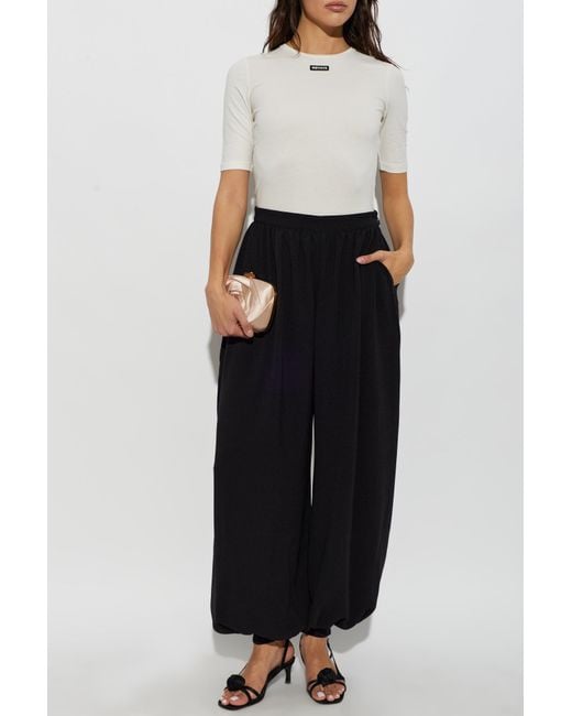 ROTATE BIRGER CHRISTENSEN Black Loose-Fit Trousers