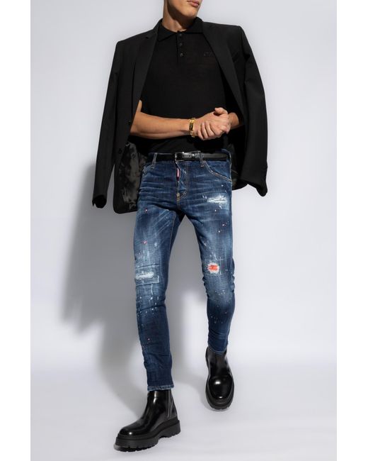 DSquared² Black Wool Polo Shirt for men