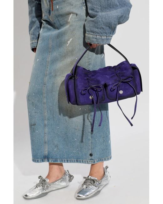 Acne Blue Suede Handbag