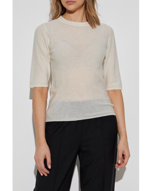 Fabiana Filippi White Sweater With Trimming