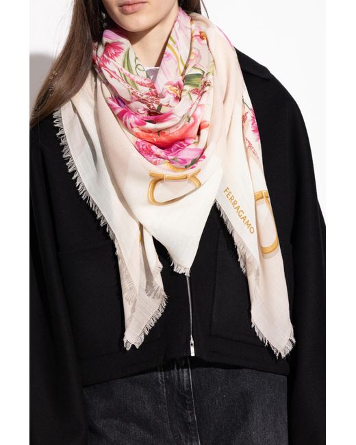 Ferragamo Pink Woolen Scarf