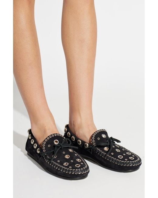 Isabel Marant Black Fitza Suede Loafers
