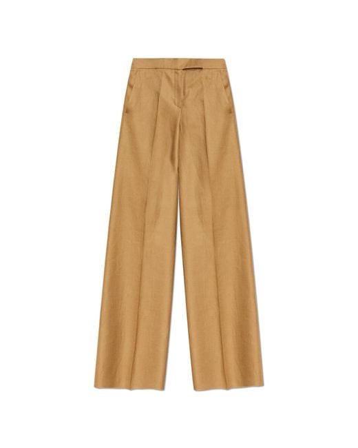 Max Mara Natural Linen Trousers 'Badesse'