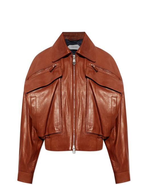 Versace Brown Leather Jacket