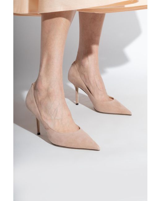 Jimmy Choo Pink 'Love' Suede Stiletto Pumps