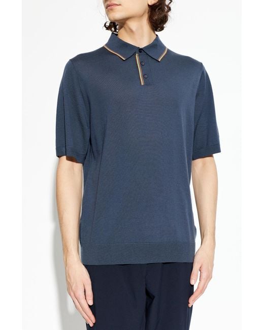 Paul Smith Blue Wool Polo for men