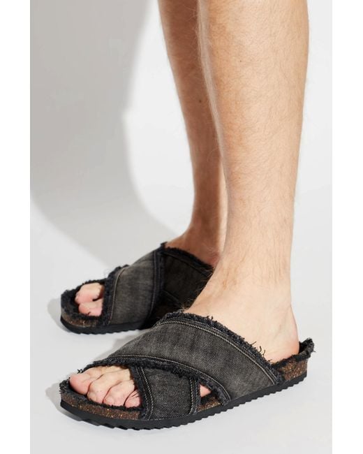 DIESEL Black Slides 'D-Woodstock' for men