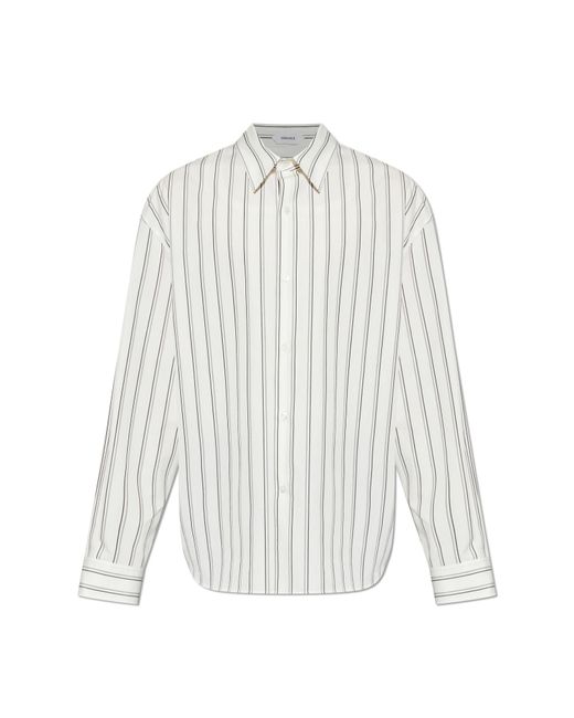 Versace White Shirt With A Striped Pattern for men
