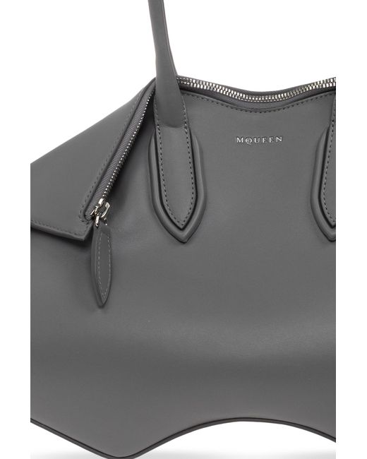 McQueen Black Leather Bag 'Manta'