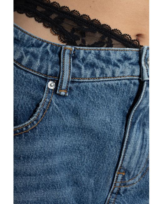 Alexander Wang Blue Jeans With Decorative Finish,
