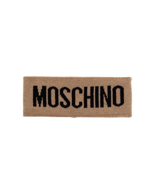 Moschino Brown Headband With Logo