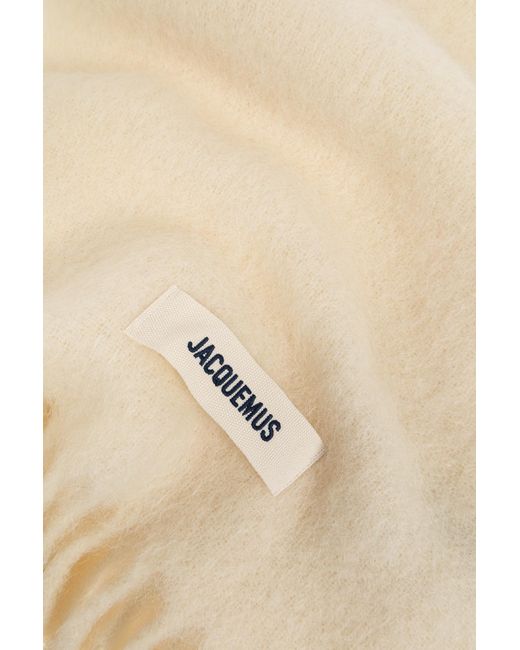 Jacquemus Natural Scarf With Logo Patch