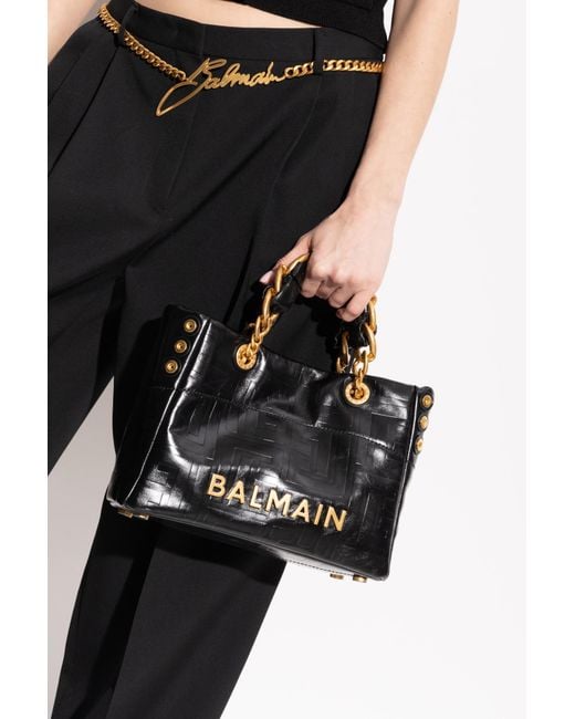 Balmain Black Handbag 1945 Soft Small