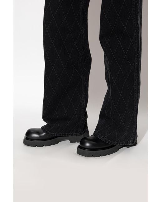 Balmain Black Leather Ankle Boots With A Buckle