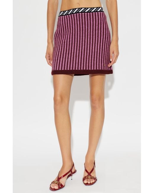 Versace Red Wool Skirt