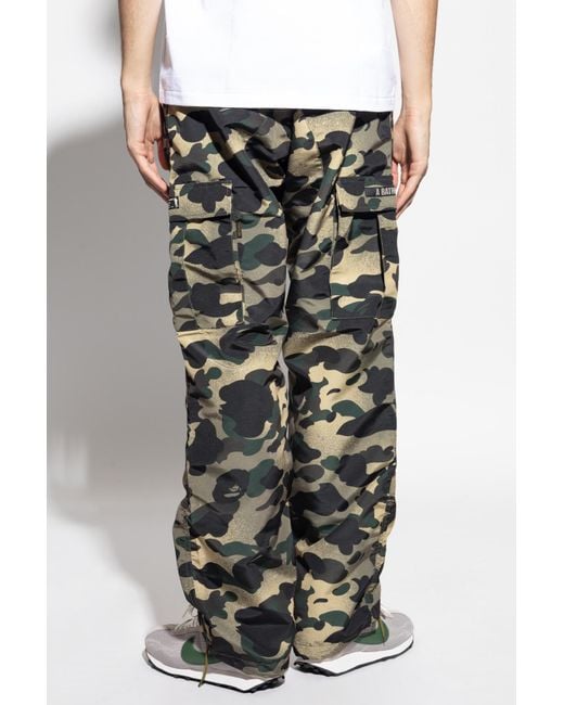 A Bathing Ape Green Camouflage Pattern Trousers for men