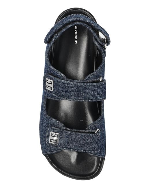 Givenchy Blue Sandals With Logo-Shaped Appliqué