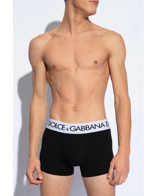 Dolce & Gabbana Black Boxers With Logo for men