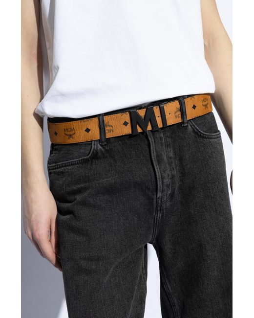 MCM White Belt With Logo for men