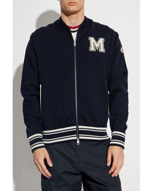 Moncler Blue Jacket With Logo for men